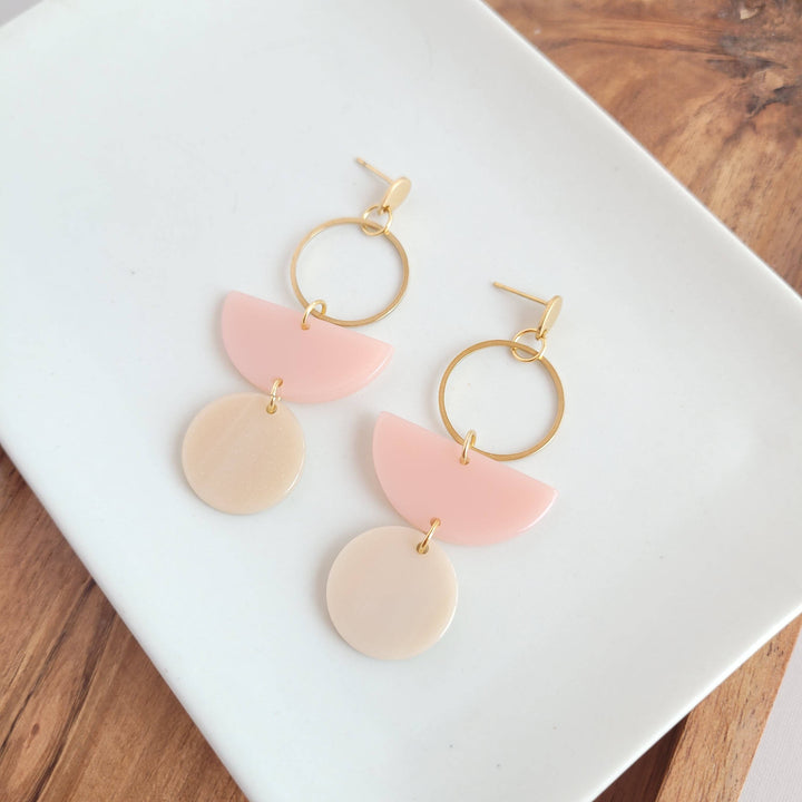 Wren Earrings - Blush & Linen // Jewelry, Gift