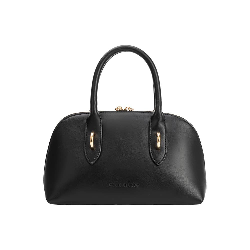 Rue Black Recycled Vegan Leather Top Handle Bag