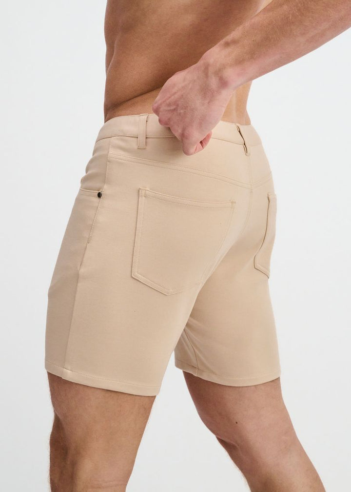 5" Inseam Solid Stretch Knit Jeans Short - Crust