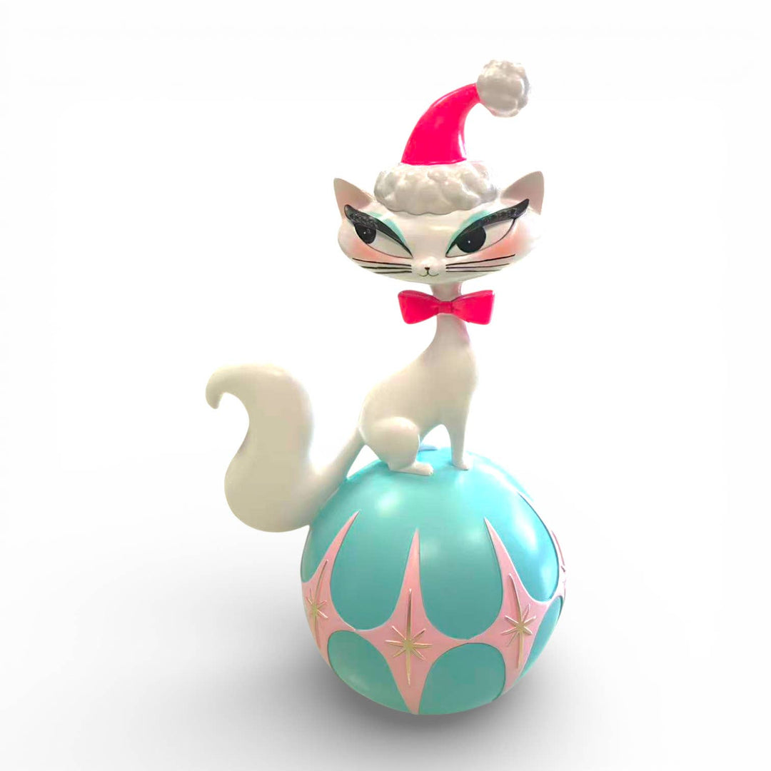Swanky Christmas Kitty Atop Ornament by Miss Fluff