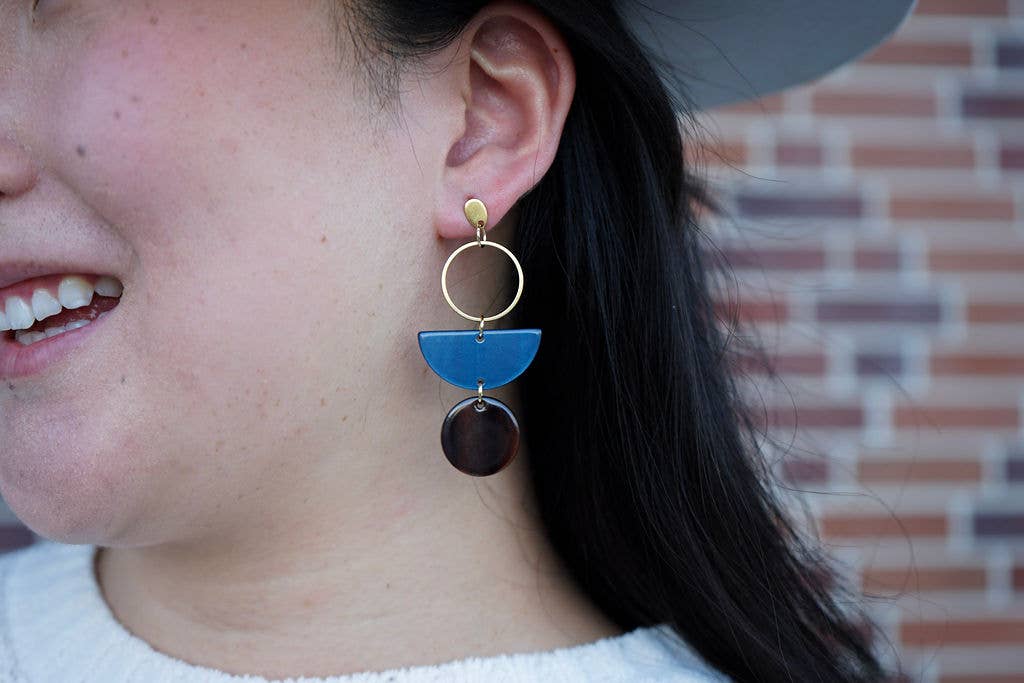 Wren Earrings - Navy & Mahogany // Jewelry, Fall