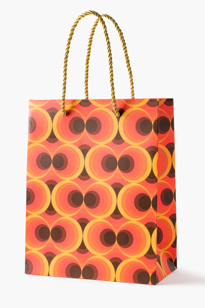 Medium Retro Orange Circles Gift Bag