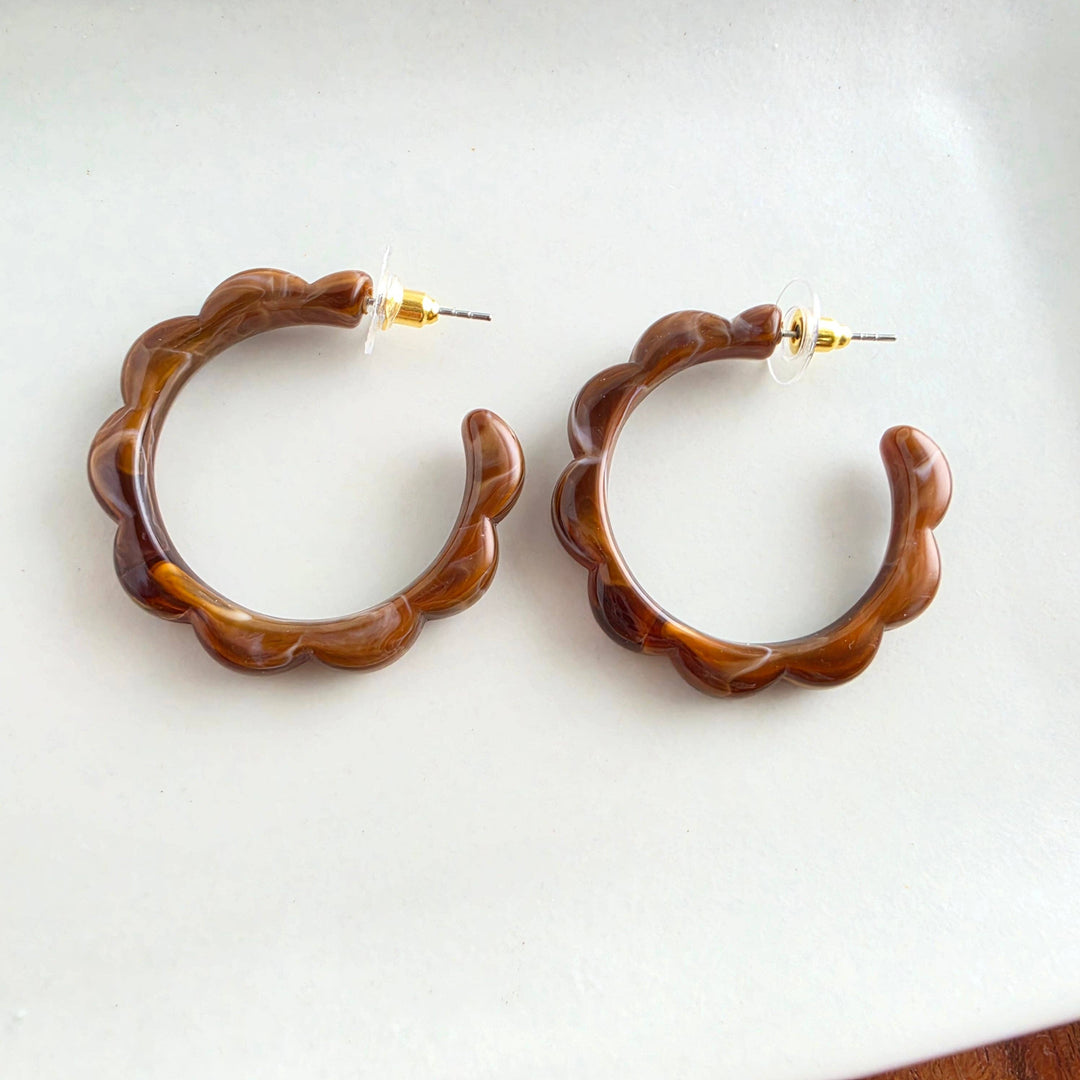 Scarlett Hoop Earrings - Cocoa Brown