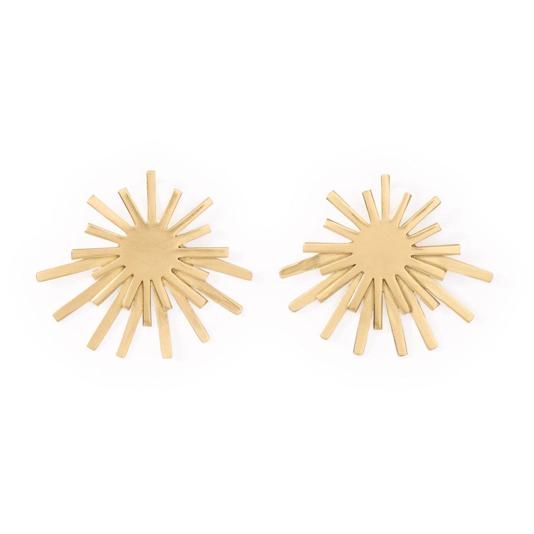 Eliza Starburst Post Earrings Brass