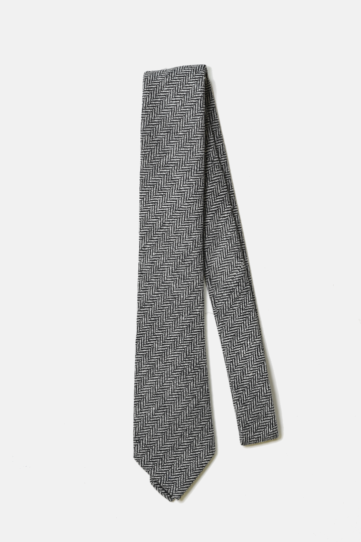 Black Herringbone Tie