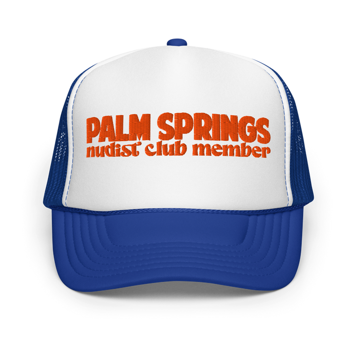 Palm Springs Nudist Club Trucker Hat - Otto Royal / White/ Royal