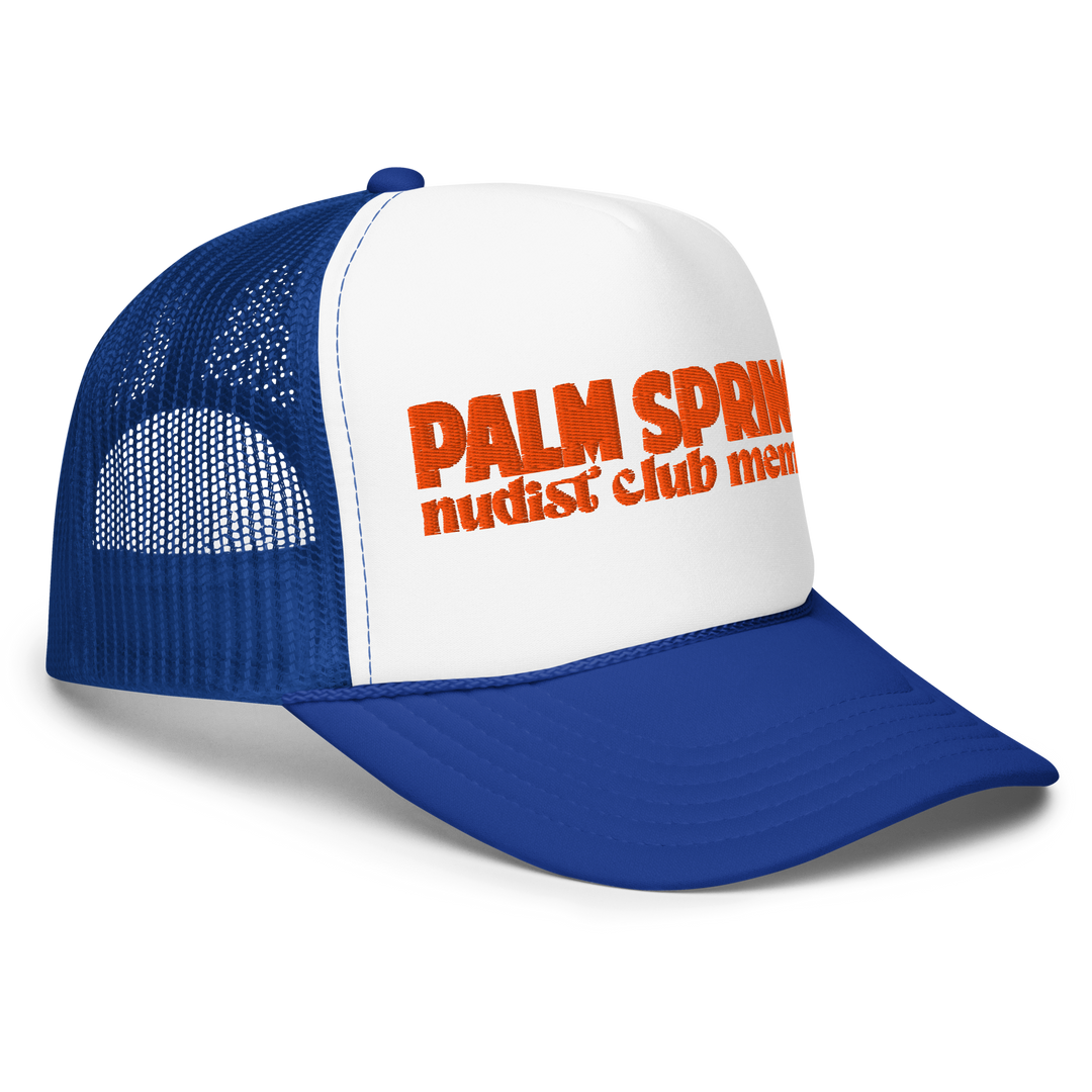 Palm Springs Nudist Club Trucker Hat - Otto Royal / White/ Royal
