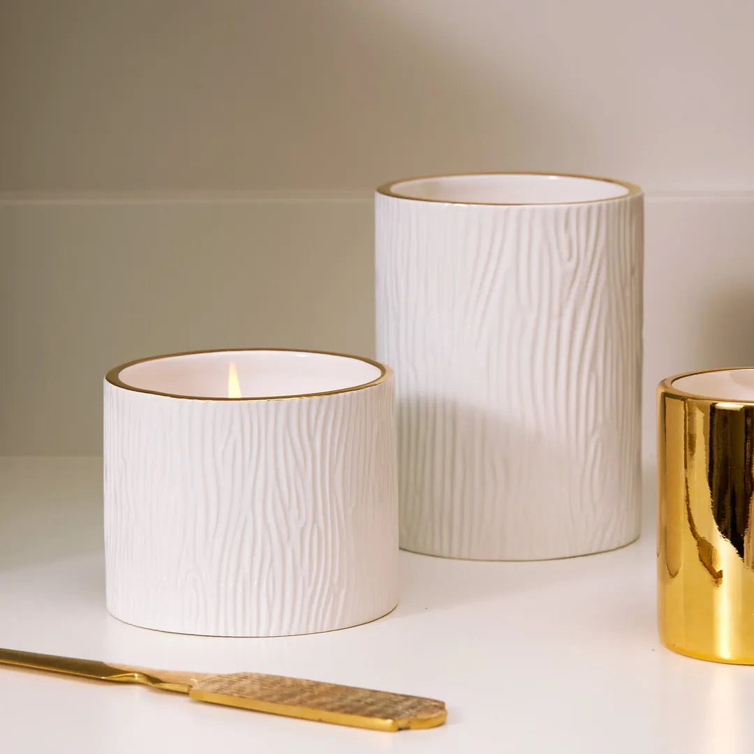 Frasier Fir Gilded Ceramic Poured Candle, Medium