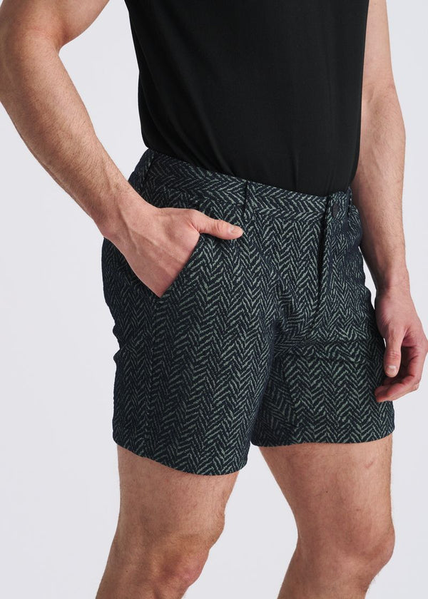 Herringbone Jacquard 6" Inseam Stretch Knit Chino Shorts