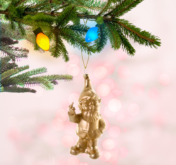 Naughty Gnome-Gold Ornament