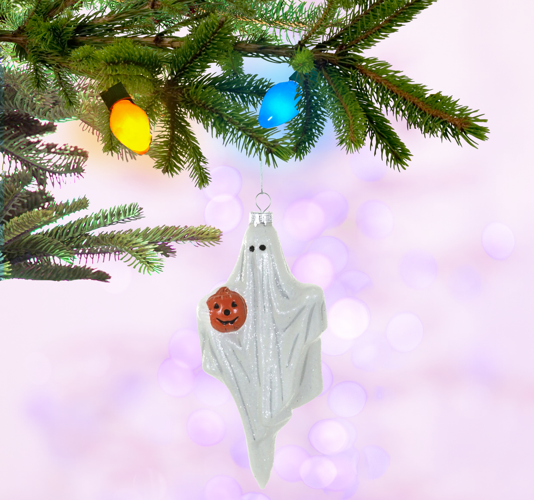 A Happy Haunting White Ghost Ornament