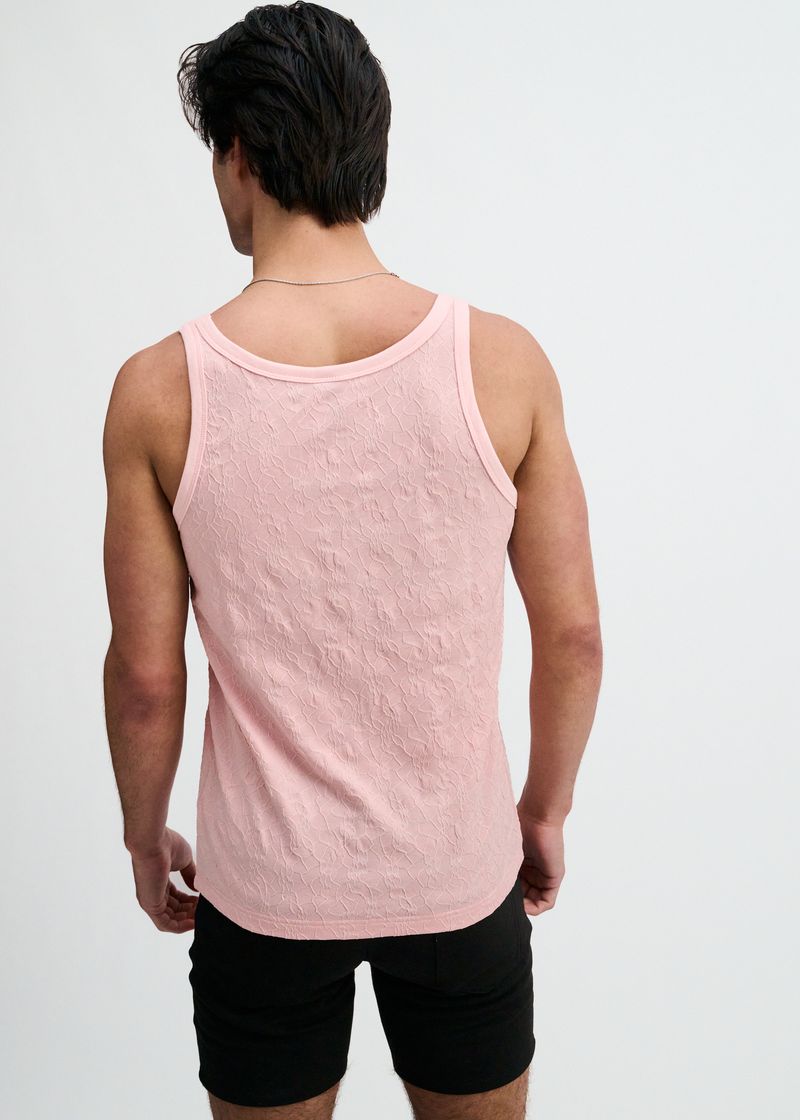 Petal Stretch Floral Textured Knit Tank St-11140