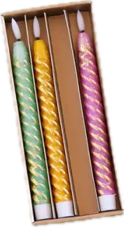 Swirl Rainbow Candle, Assorted Set of 4