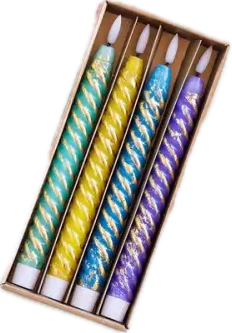 Swirl Rainbow Candle, Assorted Set of 4