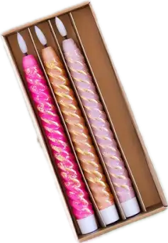 Swirl Rainbow Candle, Assorted Set of 4