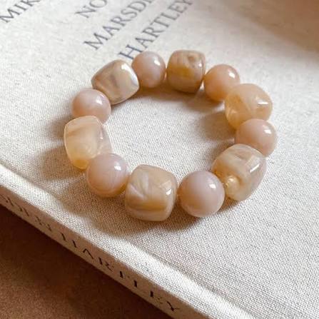 Acrylic Irregular Square Round Beaded Bracelet