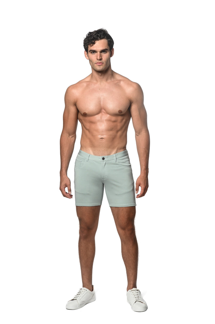 Aloe 5" Inseam Stretch Knit Jeans Shorts St-1932