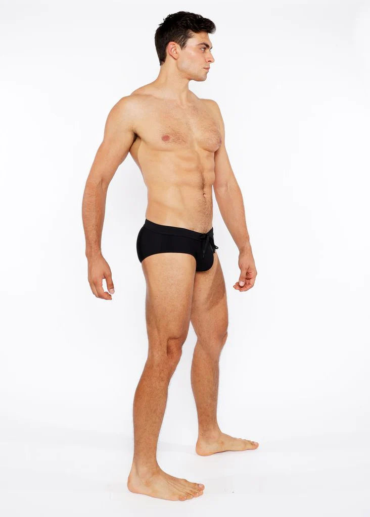 Black Pinstripe Swim Brief St-8015-29