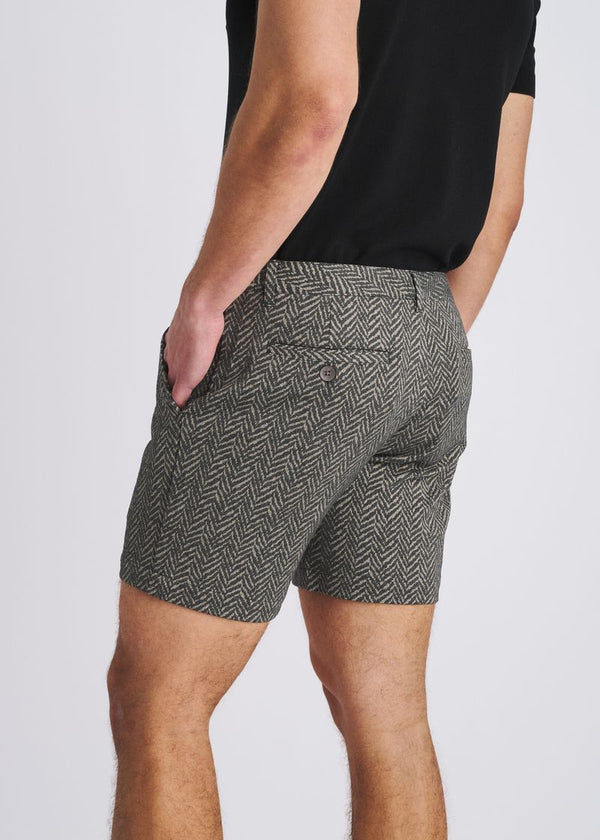 Herringbone Jacquard 6" Inseam Stretch Knit Chino Shorts