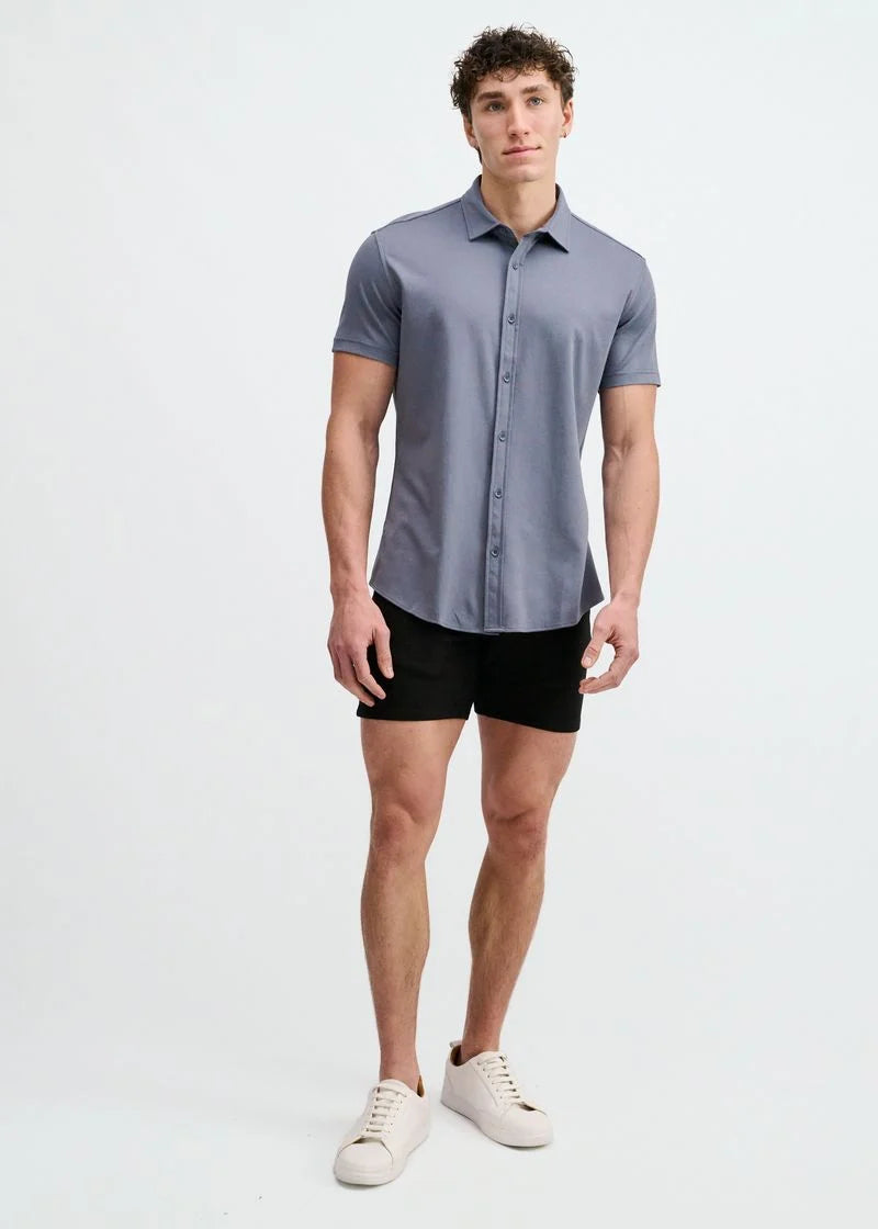 Solid Stretch Jersey Knit Short Sleeve Shirt St-963