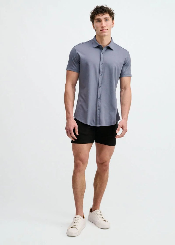 Solid Stretch Jersey Knit Short Sleeve Shirt St-963