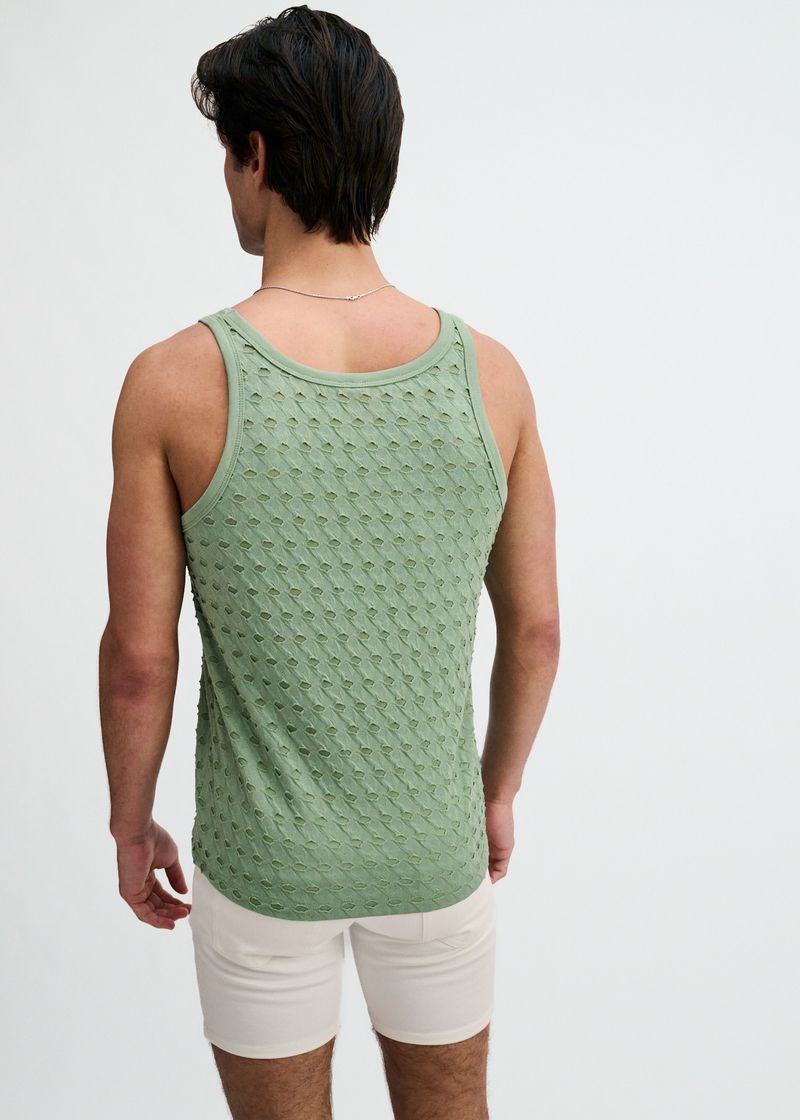 Cactus Stretch Ripped Knit Tank St-11141
