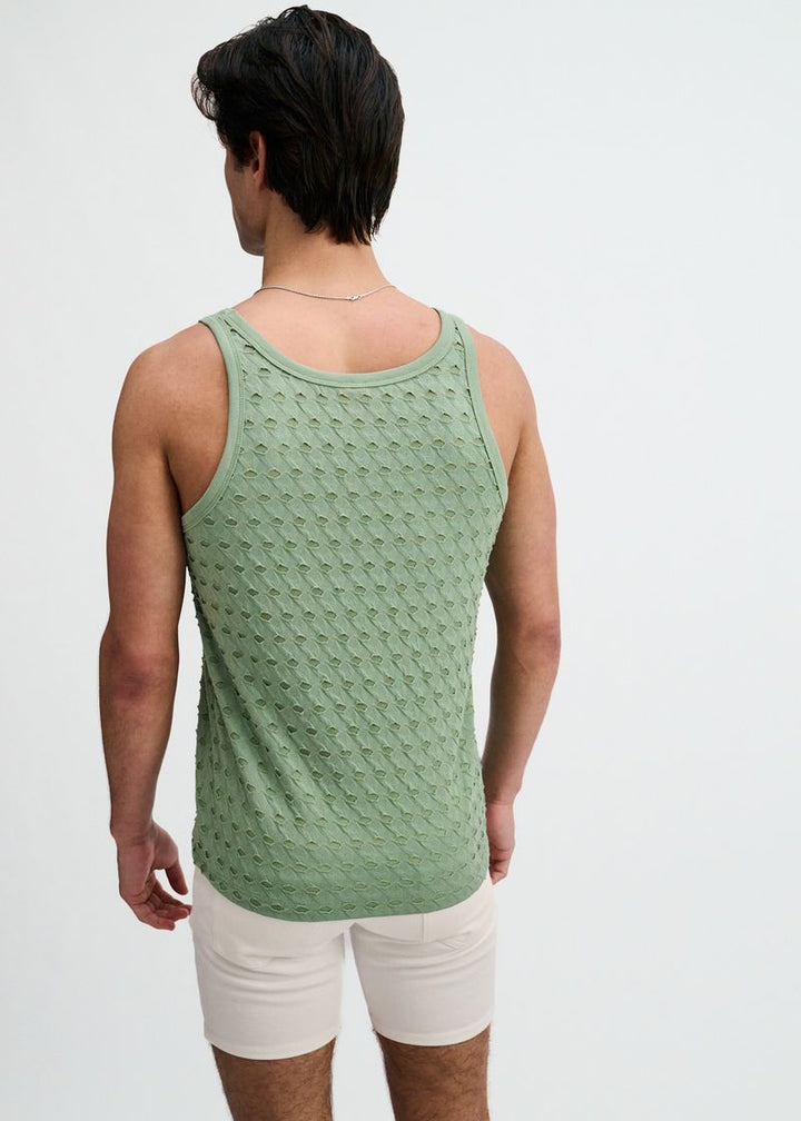 Cactus Stretch Ripped Knit Tank St-11141