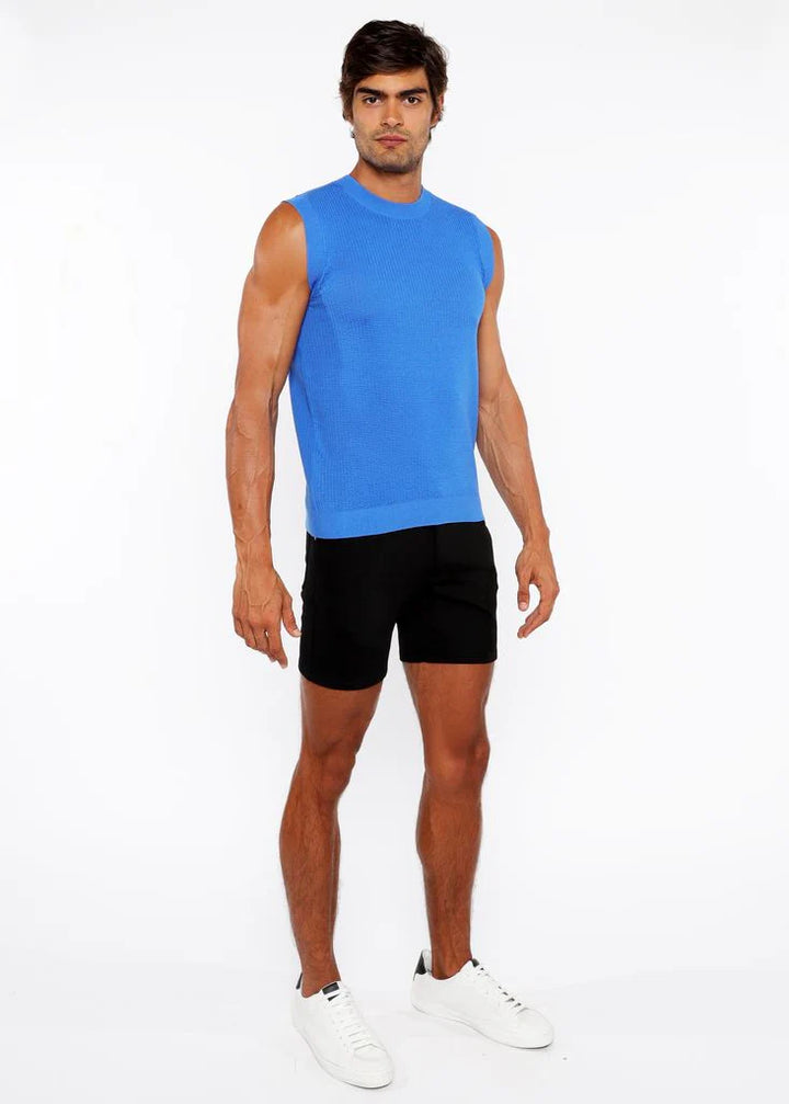 Azure Textured Open Knit Vest St-24300