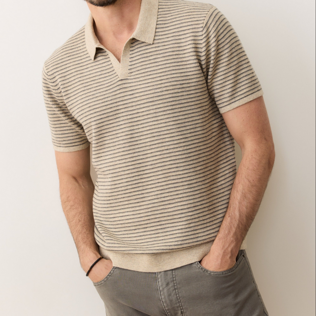 Liam Sweater Polo Natural/Charcoal