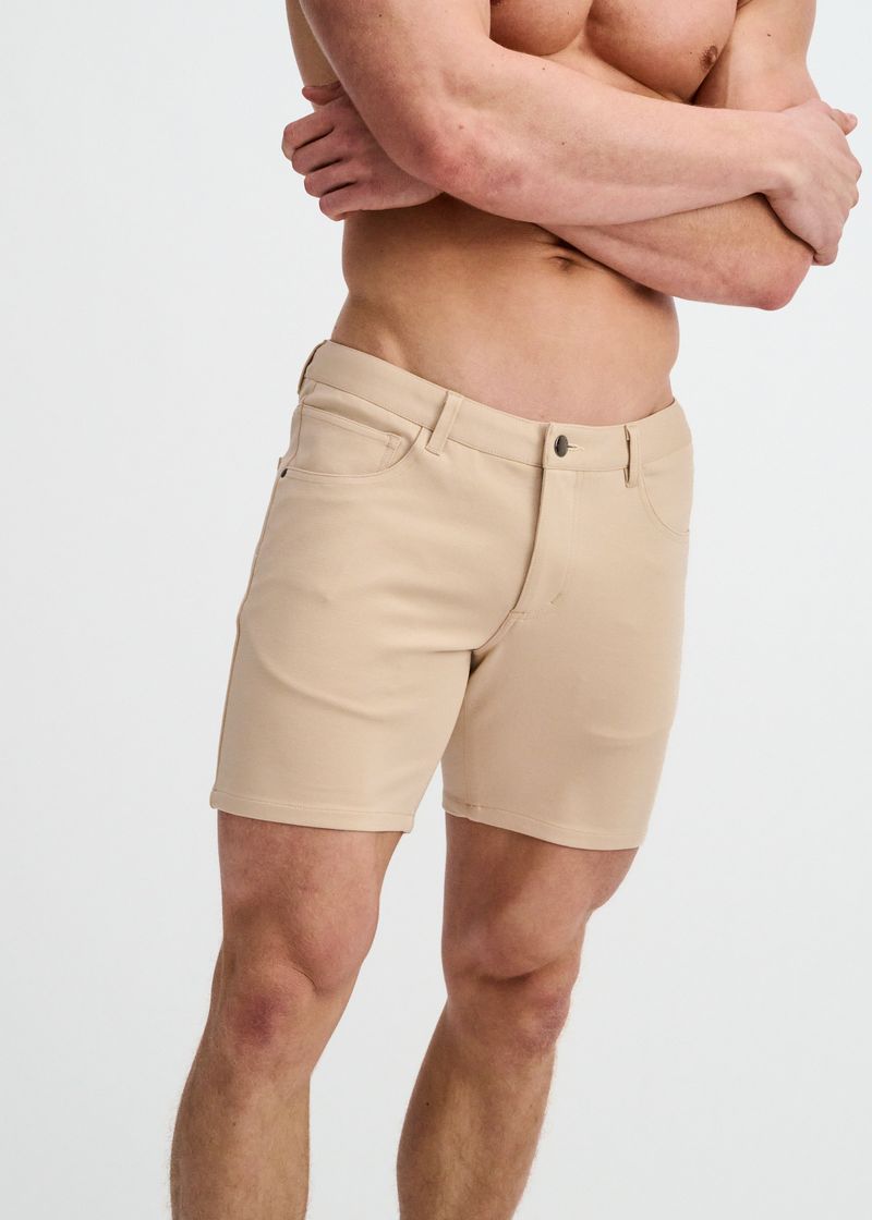 5" Inseam Solid Stretch Knit Jeans Short - Crust