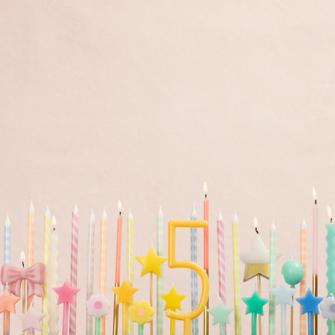 Rainbow Star Candles (X 12)