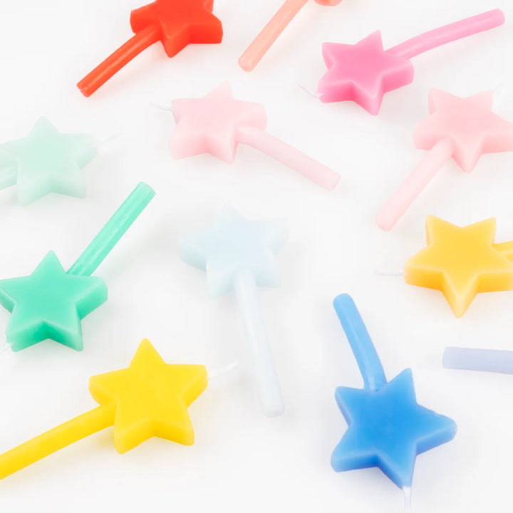 Rainbow Star Candles (X 12)