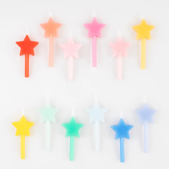 Rainbow Star Candles (X 12)