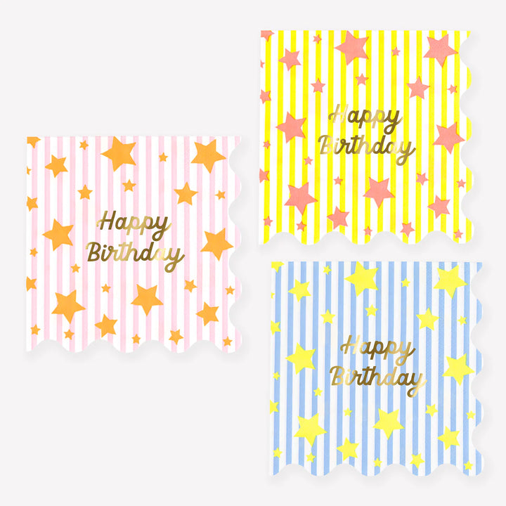 Bright Star Happy Birthday Small Napkin (16ct)