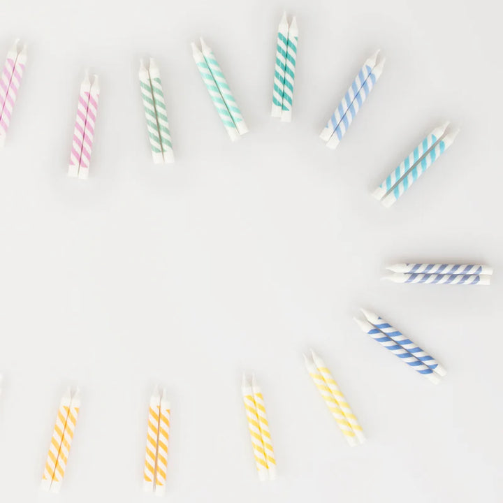 Rainbow Striped Mini Candles