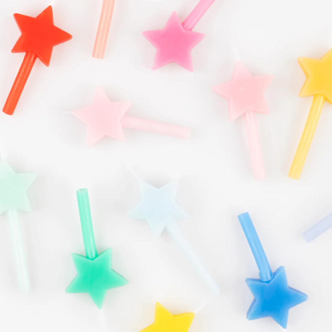 Rainbow Star Candles (X 12)
