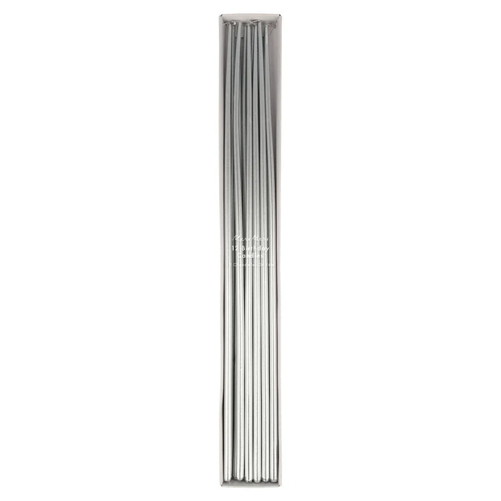 Silver Tall Tapered Candle