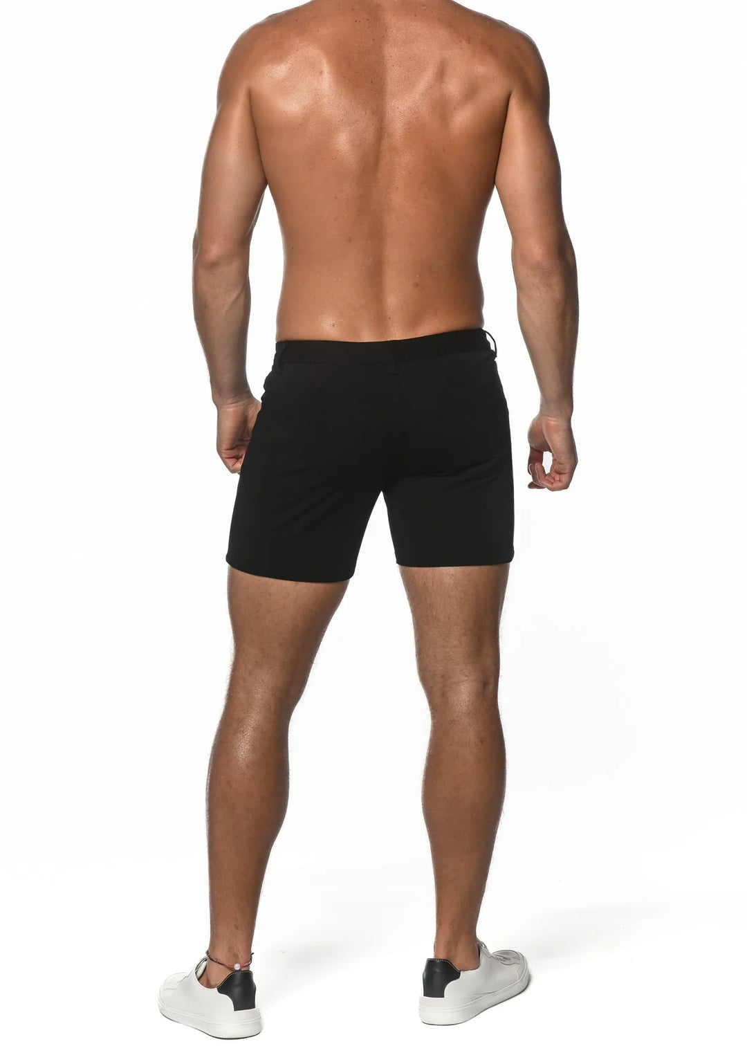 Black 5" Inseam Stretch Knit Jeans Shorts St-1932