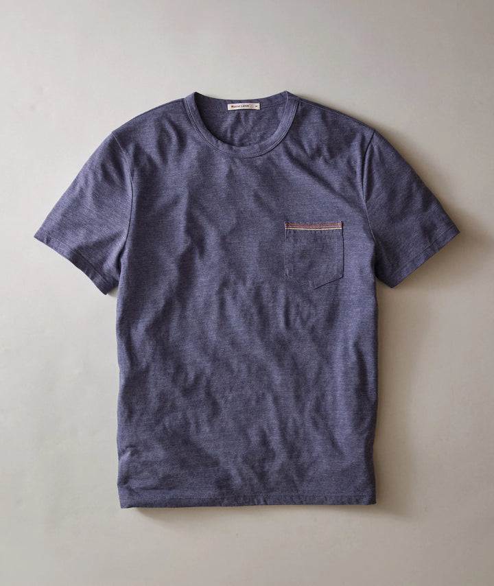 Signature Embroidered Pocket Tee Vintage Indigo
