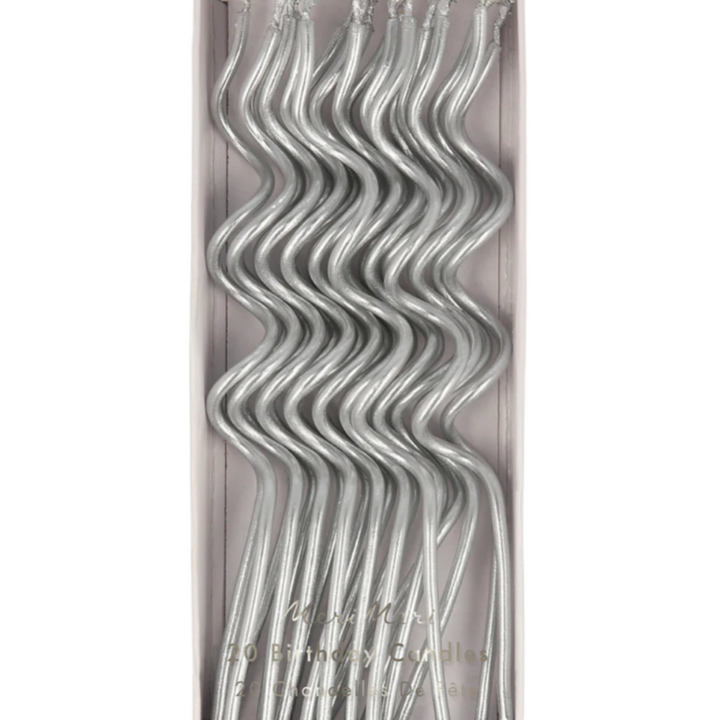 Silver Swirly Candles