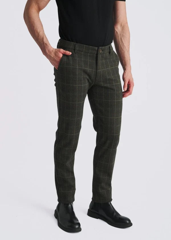 Wool-Look Stretch Knit Tailored Pants