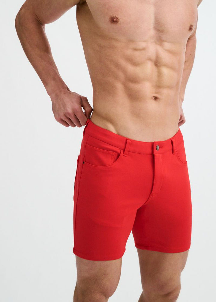 5" Inseam Solid Stretch Knit Jeans Short - Cayenne
