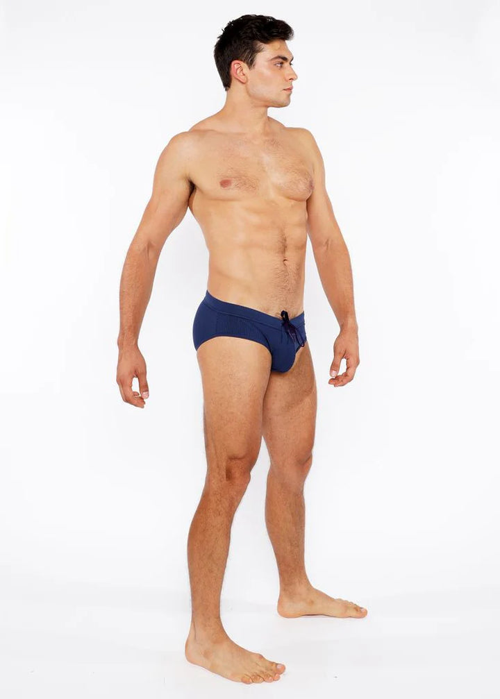 Navy Pinstripe Swim Brief St-8015-29