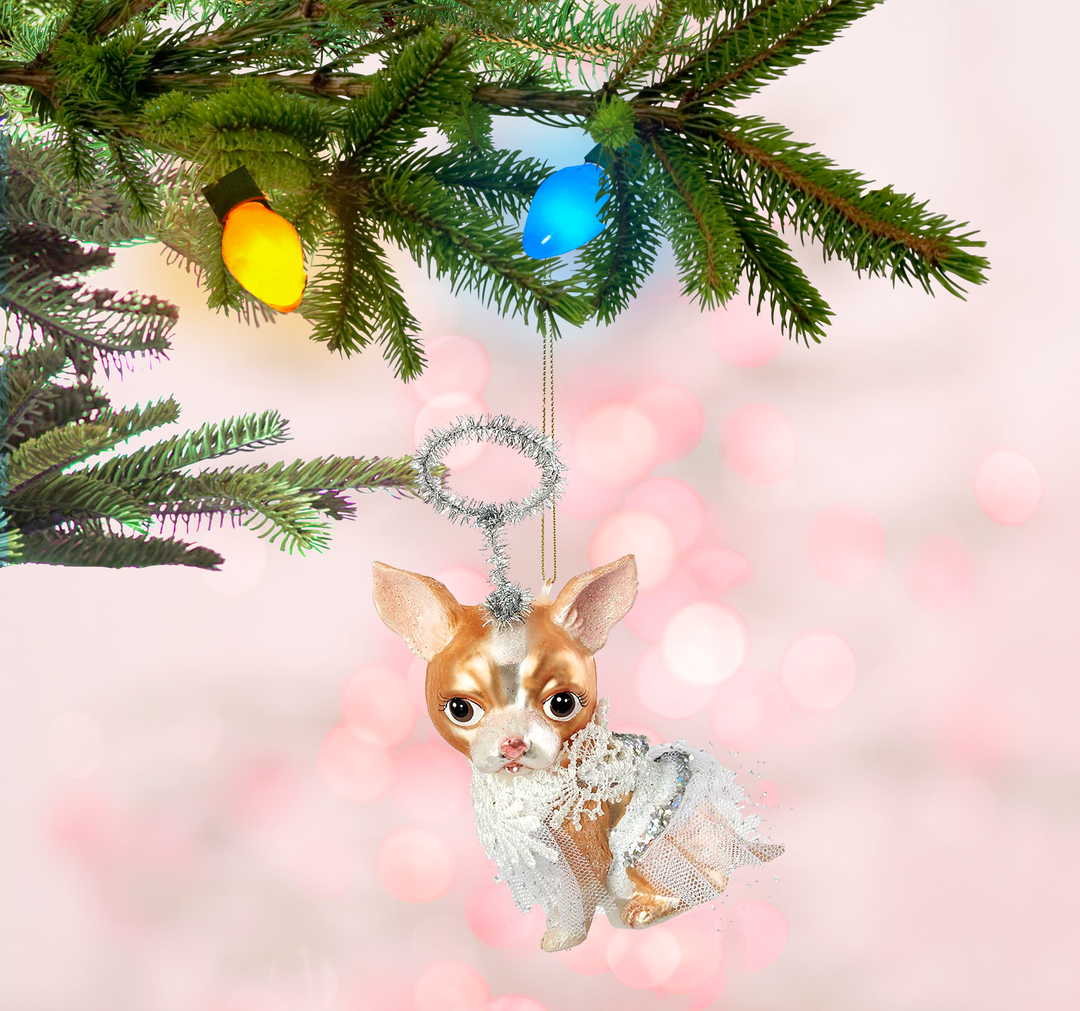 Dog w/Costume Ornament Glass, 4.75in