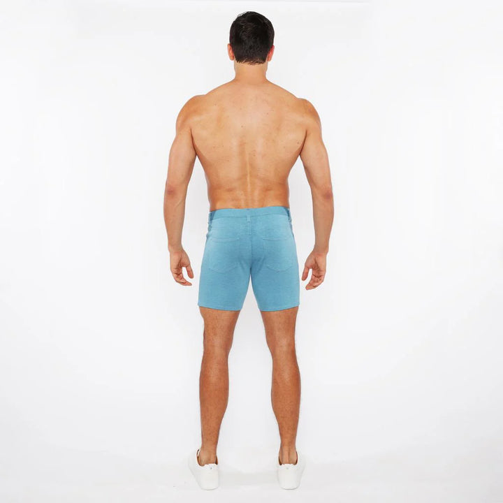 Oasis Teal 5" Inseam Solid Stretch Knit Jeans Shorts St-1932