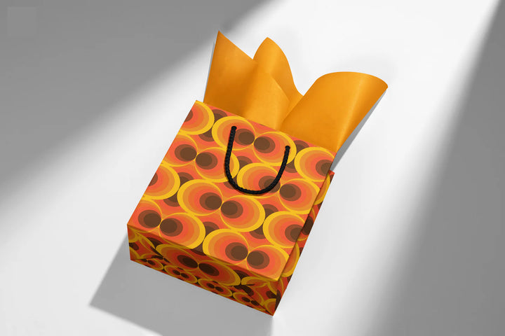 Retro Orange Circles Gift Bag