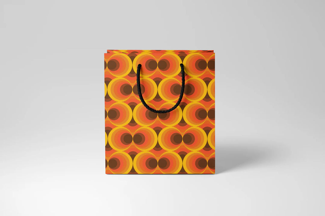 Retro Orange Circles Gift Bag