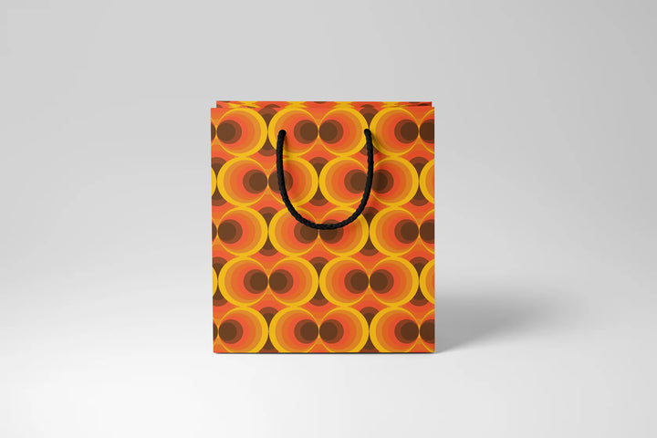 Retro Orange Circles Gift Bag