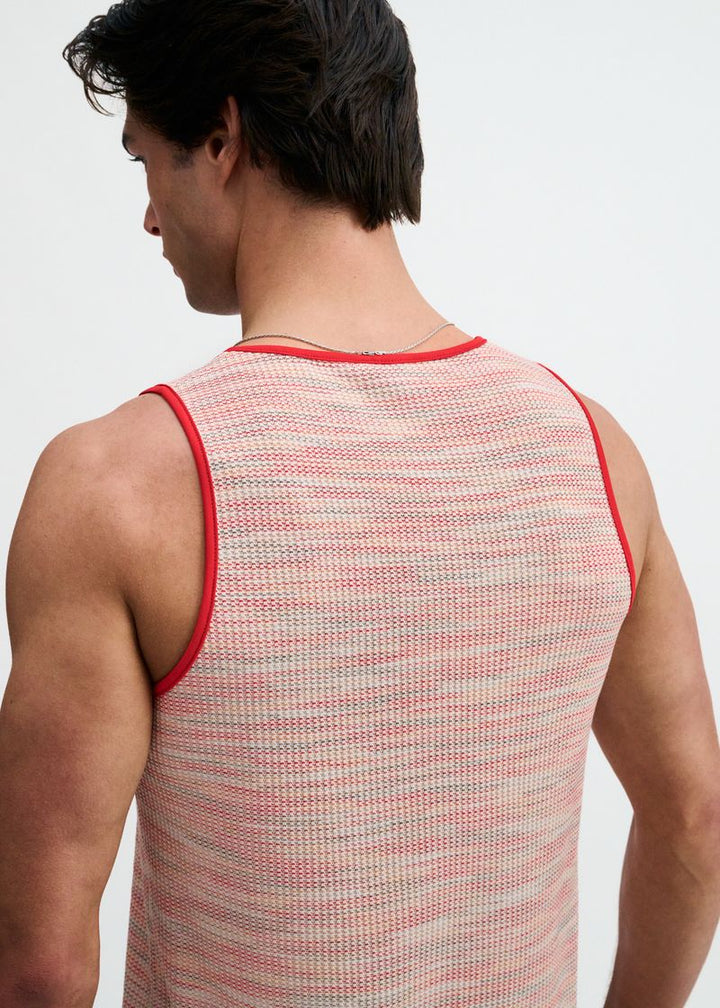 Poppy Space Dye Textured Stretch Knit Tank St-11142