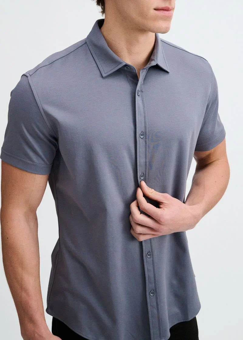 Solid Stretch Jersey Knit Short Sleeve Shirt St-963